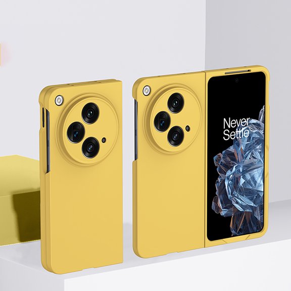 ELEHOLD for OnePlus Open Case Hard PC Back Ultra Slim Thin Lightweight Anti-Scratch Shockproof Bumper All- Inclusive Lens Protective Skin Feel Back Cover Case for OnePlus Open - Yellow