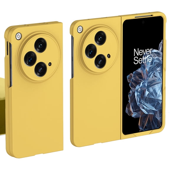 ELEHOLD for OnePlus Open Case Matte Frosted Hard PC Back Ultra Slim Thin Lightweight Shockproof Bumper All- Inclusive Lens Protective Skin Feel Anti-Scratch Back Cover Case for OnePlus Open - Yellow
