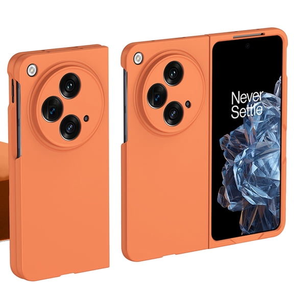 ELEHOLD for OnePlus Open Case Matte Frosted Hard PC Back Ultra Slim Thin Lightweight Shockproof Bumper All- Inclusive Lens Protective Skin Feel Anti-Scratch Back Cover Case for OnePlus Open - Orange