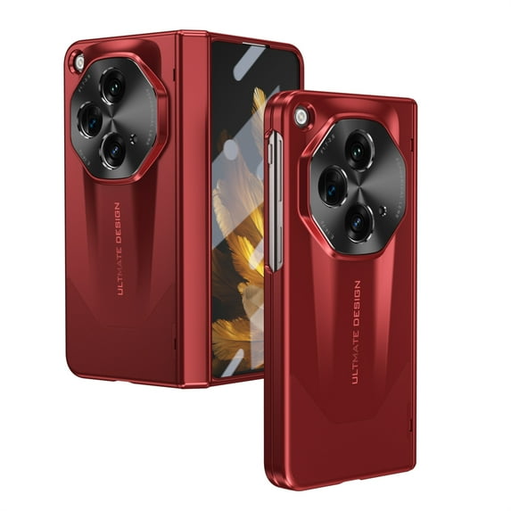 ELEHOLD for OnePlus Open Full Body Case with Hinge Protection/ Built-in Screen Protector / Camera Lens Protection Shockproof Heavy Duty Rugged Case Cover for OnePlus Open - Red