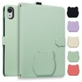 thumbnail image 1 of ELEHOLD PU Leather Case for Apple iPad 10th 2022 /11th (A16) 2025  ,TPU+ PU Leather Cute Kitten Shockproof Magnetic Flip Kickstand Multi-Angle Card Slot Automatic Sleep Case,Green, 1 of 12