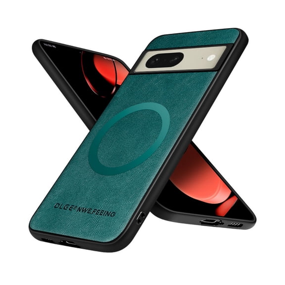 ELEHOLD PU Leather Case For Google Pixel 8A Slim Magnetic Shockproof Cover, [MagSafe Compatible], [Lens&Screen Protection], Drop protection Case - Green