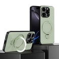 thumbnail image 1 of ELEHOLD PU Leather Case For iPhone 16e Shockproof MagSafe Compatible Cover, with 360° Rotatable Ring Kickstand, Alloy Camera Lens Protection, Green, 1 of 13