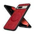 thumbnail image 1 of ELEHOLD PU Leather Case For Google Pixel 8 Slim Magnetic Shockproof Cover, [MagSafe Compatible], [Lens&Screen Protection], Drop protection Case - Winered, 1 of 11