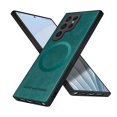 thumbnail image 1 of ELEHOLD PU Leather Case For Samsung Galaxy S24 Ultra Slim Magnetic Shockproof Cover, [MagSafe Compatible], [Lens&Screen Protection], Drop protection Case - Green, 1 of 11