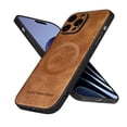 thumbnail image 1 of ELEHOLD PU Leather Case For iPhone 13 Pro Max Slim Magnetic Shockproof Cover, [MagSafe Compatible], [Lens&Screen Protection], Drop protection Case - Brown, 1 of 11