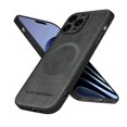 thumbnail image 1 of ELEHOLD PU Leather Case For iPhone 14 Pro Max Slim Magnetic Shockproof Cover, [MagSafe Compatible], [Lens&Screen Protection], Drop protection Case - Gray, 1 of 11