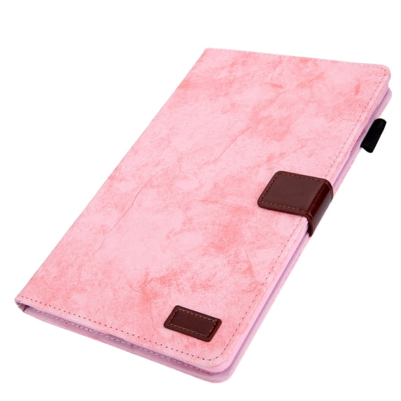 ELEHOLD PU Leather Folio Case For Samsung Tab A 10.1 (2019) Kickstand Shockproof Cover, with Credit Card Holder & Pencil Holder, Auto Sleep&Weke -Pink