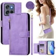 thumbnail image 1 of ELEHOLD PU Leather Wallet Phone Case For Motorola Moto G Stylus 5G (2025) with Zipper Pocket Magnetic Closure Flip Folio 7 Card Slots Shoulder Strap RFID Blocking Shockproof Stand Case Cover,Purple, 1 of 11