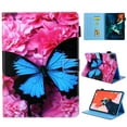 thumbnail image 1 of ELEHOLD Pattern Wallet Case for iPad Pro 11 inch 2024,Multi-Angle View Stand Leather Smart Flip Protective Cover with Card Holder & Pencil Loop,Blue Butterfly, 1 of 7