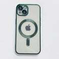thumbnail image 1 of ELEHOLD for Phone 15 Pro Max Clear Case Magnetic Compatible with MagSafe Crystal Clear Back Slim Lightweight Anti-Yellowing Shockproof Cover for iPhone 15 Pro Max 6.7", Darkgreen, 1 of 1