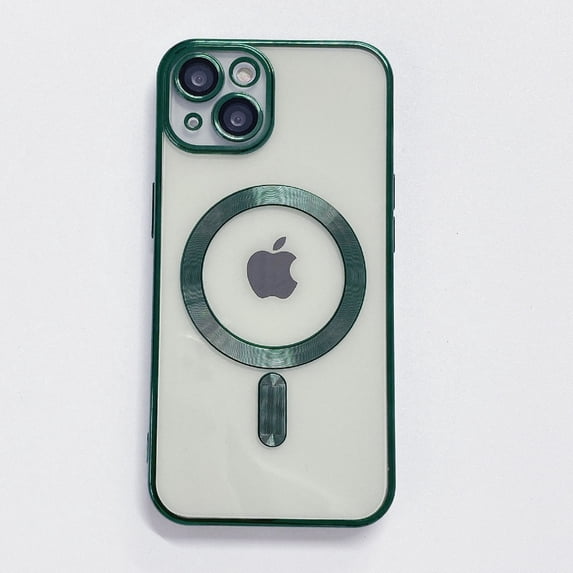 ELEHOLD for Phone 15 Pro Max Clear Case Magnetic Compatible with MagSafe Crystal Clear Back Slim Lightweight Anti-Yellowing Shockproof Cover for iPhone 15 Pro Max 6.7", Darkgreen