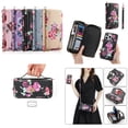 thumbnail image 1 of ELEHOLD Phone Bag with Case for iPhone 12 Pro Multi-Functional Wallet Case Large Capacity with Card Slots Zipper Purse Wriststrap Adjustable Shoulder Strap Handbag for Women,black, 1 of 8