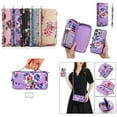 thumbnail image 1 of ELEHOLD Phone Bag with Case for iPhone 14 Multi-Functional Wallet Case Large Capacity with Card Slots Zipper Purse Wriststrap Adjustable Shoulder Strap Handbag for Women,purple, 1 of 8