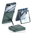 thumbnail image 1 of ELEHOLD Phone Case for Samsung Galaxy Z Flip 7 with Tempered Glass , Shockproof Rugged Plastic Magnetic Hinge Cover Foldable Kickstand Anti-Scratch Protection Case,Darkgreen, 1 of 9
