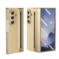 thumbnail image 1 of ELEHOLD Phone Case for Samsung Galaxy Z Fold 7, Shockproof Rugged Lightweight Leather S Pen Slot (Pen not included) Hinge Protection Cover Case with Screen Protector,Gold, 1 of 9