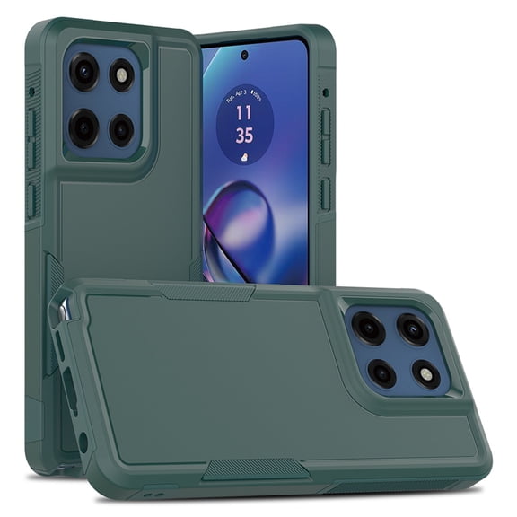 ELEHOLD Phone Case for Motorola Edge (2025), Shockproof Heavy-Duty Rugged Hybrid Dual Layer Non-Slip Slim Fit Case for Motorola Edge (2025),Darkgreen