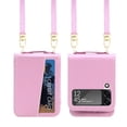 thumbnail image 1 of ELEHOLD Phone Lanyard Case for Samsung Galaxy Z Flip 3.Fashion Luxury PU Leather and TPU With Phone Rope Shockproof Case for Samsung Galaxy Z Flip 3 6.7 inch,Pink, 1 of 7