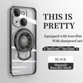 thumbnail image 1 of ELEHOLD Plating Case for iPhone 14 Plus 6.7",Transparent Clear Back Magnetic Compatible with MagSafe Charging Foldable Kickstand Shockproof Anti-Yellowing Case,Black, 1 of 6