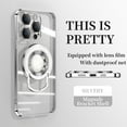 thumbnail image 1 of ELEHOLD Plating Case for iPhone 14 Pro 6.1",Transparent Clear Back Magnetic Compatible with MagSafe Charging Foldable Kickstand Shockproof Anti-Yellowing Case,Silver, 1 of 6