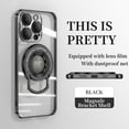 thumbnail image 1 of ELEHOLD Plating Case for iPhone 14 Pro Max 6.7",Transparent Clear Back Magnetic Compatible with MagSafe Charging Foldable Kickstand Shockproof Anti-Yellowing Case,Black, 1 of 6