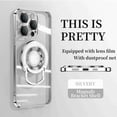 thumbnail image 1 of ELEHOLD Plating Case for iPhone 15 Pro Max,Transparent Clear Back Magnetic Compatible with MagSafe Charging Foldable Kickstand Shockproof Anti-Yellowing Case for iPhone 15 Pro Max,Silver, 1 of 6