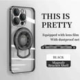 thumbnail image 1 of ELEHOLD Plating Case for iPhone 15 Pro Max,Transparent Clear Back Magnetic Compatible with MagSafe Charging Foldable Kickstand Shockproof Anti-Yellowing Case for iPhone 15 Pro Max,Black, 1 of 6