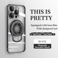 thumbnail image 1 of ELEHOLD Plating Case for iPhone 15 Pro,Transparent Clear Back Magnetic Compatible with MagSafe Charging Foldable Kickstand Shockproof Anti-Yellowing Case for iPhone 15 Pro,Black, 1 of 6