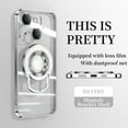 thumbnail image 1 of ELEHOLD Plating Case for iPhone 15,Transparent Clear Back Magnetic Compatible with MagSafe Charging Foldable Kickstand Shockproof Anti-Yellowing Case for iPhone 15,Silver, 1 of 6