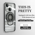 thumbnail image 1 of ELEHOLD Plating Case for iPhone 15,Transparent Clear Back Magnetic Compatible with MagSafe Charging Foldable Kickstand Shockproof Anti-Yellowing Case for iPhone 15,Black, 1 of 6