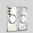 thumbnail image 1 of ELEHOLD Plating Clear Case for Samsung Galaxy S23 Plus 6.6",Transparent Clear Electroplated Frame with Camera Lens Protector Compatible with MagSafe Magnetic Shockproof Case,Silver, 1 of 6