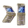 thumbnail image 1 of ELEHOLD Plating Clear Case for Samsung Galaxy Z Flip 5,Clear Back PC Plating Bumper for Women Men Hybrid Shockproof Full Body Hinge Protective Case for Samsung Galaxy Z Flip 5,Gold, 1 of 7