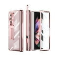 thumbnail image 1 of ELEHOLD Plating Clear Case for Samsung Galaxy Z Fold 4 with Hinge Protection Built-in Screen Protector, with Stylus Hidden Kickstand Lens Protection Anti-Yellowing Shockproof Luxury Case,Rosegold, 1 of 7