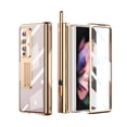thumbnail image 1 of ELEHOLD Plating Clear Case for Samsung Galaxy Z Fold 4 with Hinge Protection Built-in Screen Protector, with Stylus Hidden Kickstand Lens Protection Anti-Yellowing Shockproof Luxury Case,Gold, 1 of 7