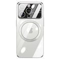 thumbnail image 1 of ELEHOLD Plating Clear Case for iPhone 14 Pro Max, Transparent Rugged PC Tempered Glass Camera Lens Protector Anti-Yellowing Slim Lightweight Case Compatible with MagSafe,Silver, 1 of 7