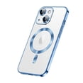 thumbnail image 1 of ELEHOLD Plating Clear Case for iPhone 15 -6.1" Transparent Clear Anti-Yellowing Compatible with MagSafe Magnetic Shockproof Slim Case with Camera Lens Protection for iPhone 15,Blue, 1 of 10