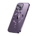 thumbnail image 1 of ELEHOLD Plating Clear Case for iPhone 15 Pro Max 6.7" Transparent Clear Anti-Yellowing Compatible with MagSafe Magnetic Shockproof Slim Lightweight Case with Camera Lens Protection,Purple, 1 of 10