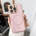 thumbnail image 1 of ELEHOLD Plating Leather Case for iPhone 13 Pro Max 6.7 inch Slim Thin Compatible with MagSafe Magnetic Shockproof Protective Case, Pink, 1 of 6
