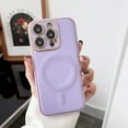 thumbnail image 1 of ELEHOLD Plating Leather Case for iPhone 13 Pro Max 6.7 inch Slim Thin Compatible with MagSafe Magnetic Shockproof Protective Case, Purple, 1 of 6