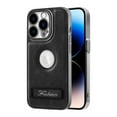 thumbnail image 1 of ELEHOLD Plating Leather Case for iPhone 13 Pro Max Premium Soft Touch PU Leather Logo View Window Invisible Hidden Kickstand All-Inclusive Camera Lens Protection Shockproof Anti-Scratch Cover,black, 1 of 8