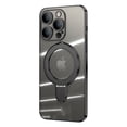 thumbnail image 1 of ELEHOLD Plating Magnetic Case for iPhone 14 Case Transparent Clear Anti-Yellowing Cover with Foldable Kickstand Camera Lens Protection Compatible with MagSafe Slim Shockproof Case,black, 1 of 8