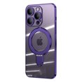 thumbnail image 1 of ELEHOLD Plating Magnetic Case for iPhone 14 Plus Case Transparent Clear Anti-Yellowing Cover with Foldable Kickstand Camera Lens Protection Compatible with MagSafe Slim Shockproof Case,darkpurple, 1 of 8