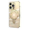 thumbnail image 1 of ELEHOLD Plating Magnetic Case for iPhone 14 Pro Max Case Transparent Clear Anti-Yellowing Cover with Foldable Kickstand Camera Lens Protection Compatible with MagSafe Slim Shockproof Case,gold, 1 of 8
