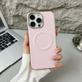 thumbnail image 1 of ELEHOLD Plating Magnetic Case iPhone 16,Compatible with Mag-Safe Accessory PU Leather Hard PC Shell Slim Lightweight Durable Protective Phone Case ,Pink, 1 of 8