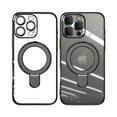 thumbnail image 1 of ELEHOLD Plating Magnetic Case for iPhone 16 Pro Case Transparent Clear Cover Kickstand Camera Lens Protection Compatible with Mag Safe Accessory Slim Shockproof Case for iPhone 16 Pro,Black, 1 of 6