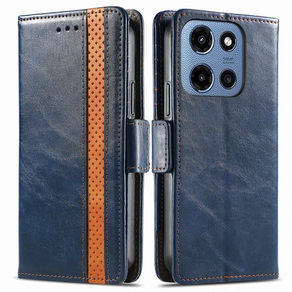 ELEHOLD Premium Leather Wallet Case for Moto G 5G(2025) ,Practical Card Slots Money Slot Stand Function Shockproof Protective Flip Wallet Case for Moto G 5G(2025),Darkblue