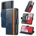 thumbnail image 1 of ELEHOLD Premium Leather Wallet Case for Samsung Galaxy A14 5G  6.6" Practical Card Slots Money Slot RFID Blocking Stand Function Luxury Purse Case,Blue, 1 of 7