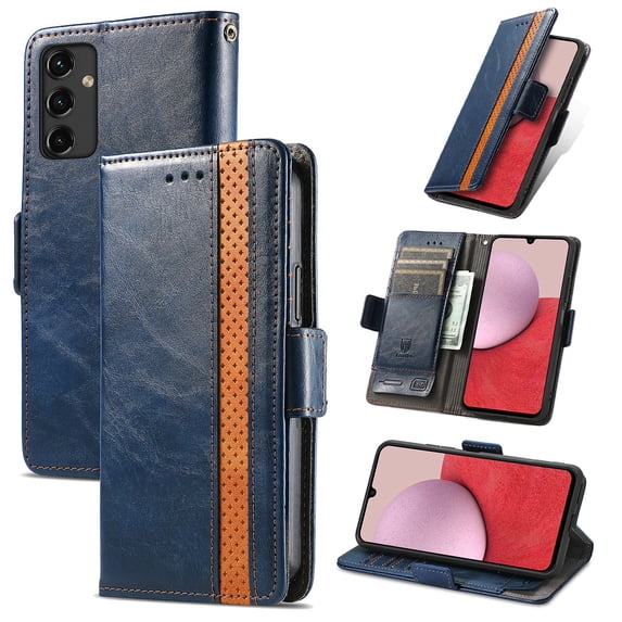 ELEHOLD Premium Leather Wallet Case for Samsung Galaxy A26 5G ,Practical Card Slots Money Slot Stand Function Shockproof Protective Flip Wallet Case for Samsung Galaxy A26 5G,Darkblue