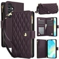 thumbnail image 1 of ELEHOLD Premium Leather Wallet Case For Samsung Galaxy A36 5G, Zipper Folio with 6 Card Slots Cash Pocket Magnetic Closure Protective Flip Wallet Case Cover with Wrist/Shoulder Strap,Darkpurple, 1 of 10