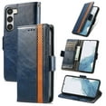 thumbnail image 1 of ELEHOLD Premium Leather Wallet Case for Samsung Galaxy S23 Plus/S23+  6.6" Practical Card Slots Money Slot RFID Blocking Stand Function Luxury Purse Case,Darkblue, 1 of 7